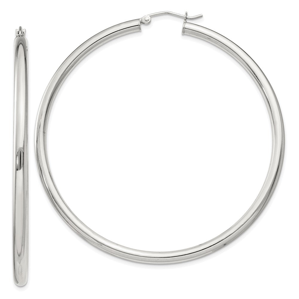 Sterling Silver 3mm Round Hoop Earrings