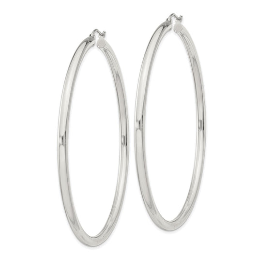 Sterling Silver 3mm Round Hoop Earrings