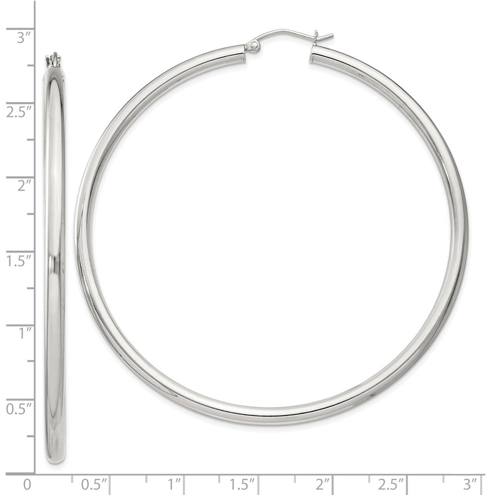 Sterling Silver 3mm Round Hoop Earrings