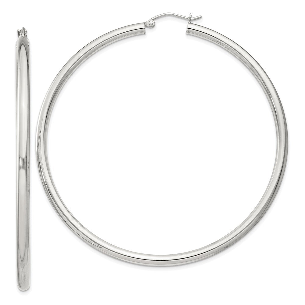 Sterling Silver 3mm Round Hoop Earrings