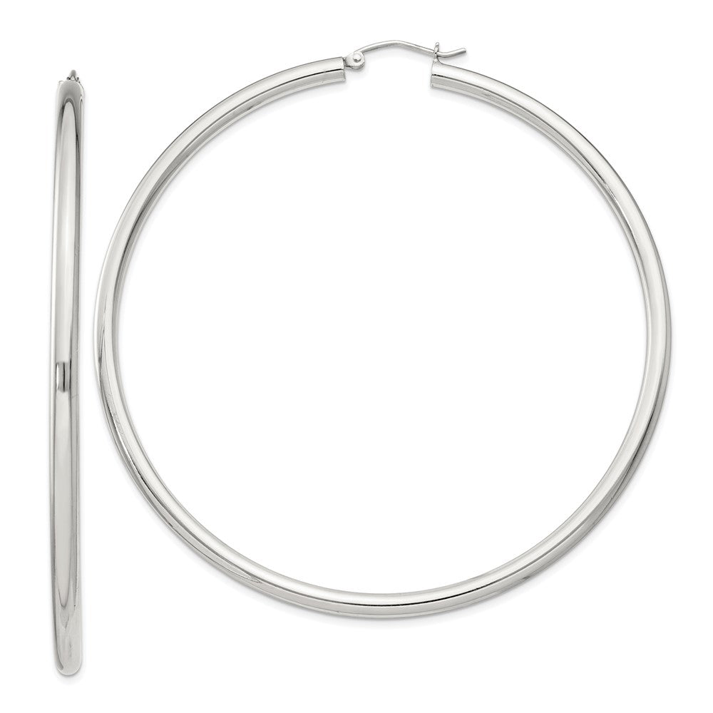 Sterling Silver 3mm Round Hoop Earrings