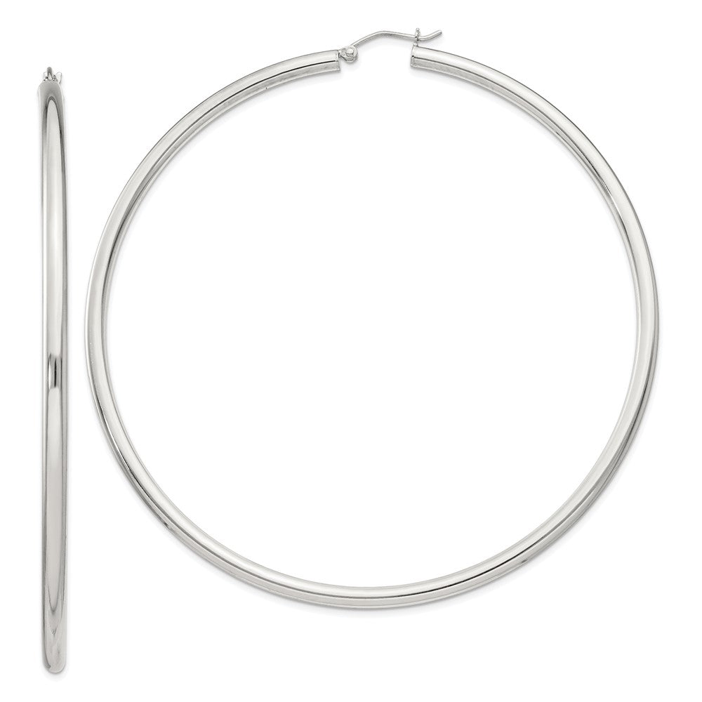 Sterling Silver 3mm Round Hoop Earrings