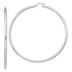 Sterling Silver 3mm Round Hoop Earrings