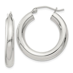 Sterling Silver 4mm Round Hoop Earrings