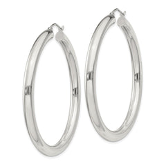 Sterling Silver 4mm Round Hoop Earrings