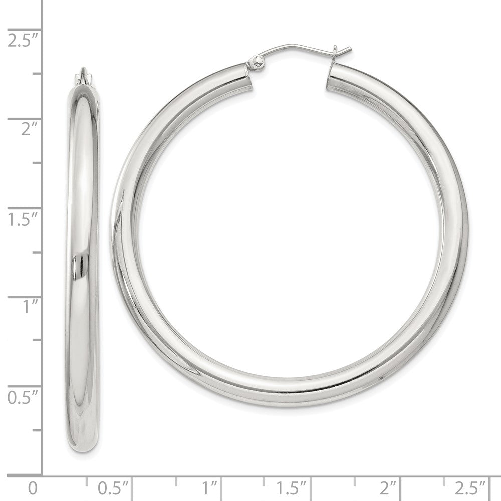 Sterling Silver 4mm Round Hoop Earrings