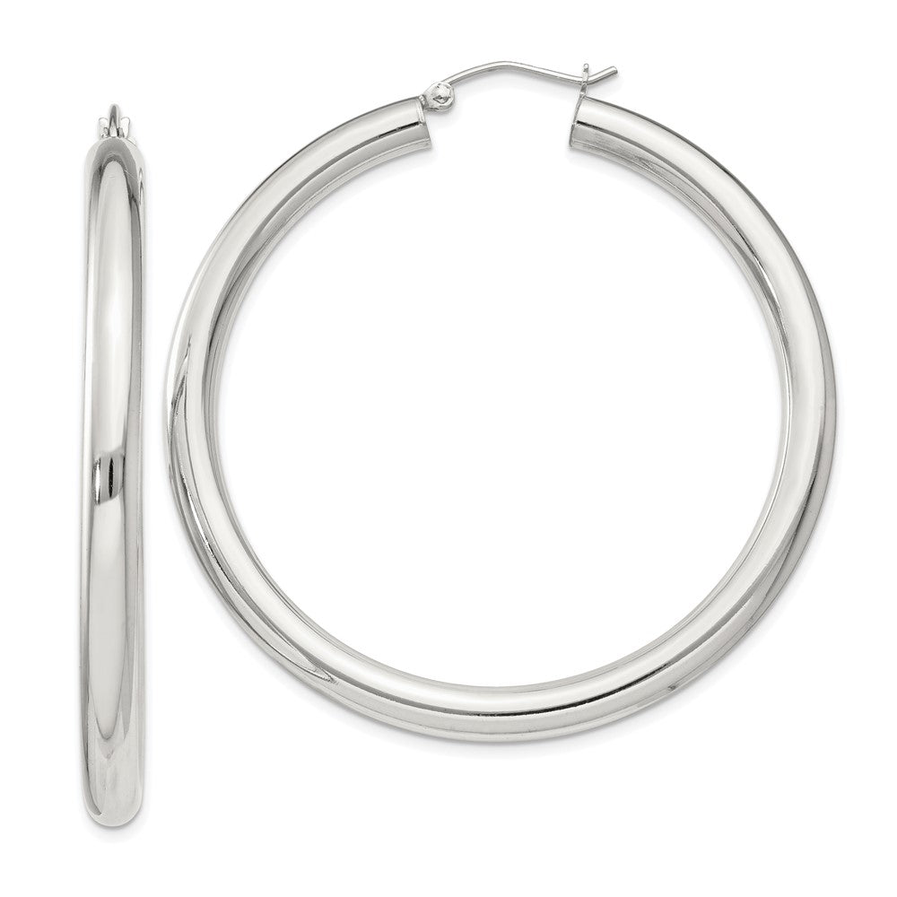 Sterling Silver 4mm Round Hoop Earrings