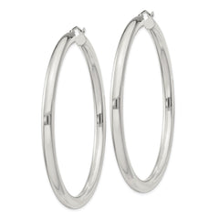 Sterling Silver 4mm Round Hoop Earrings