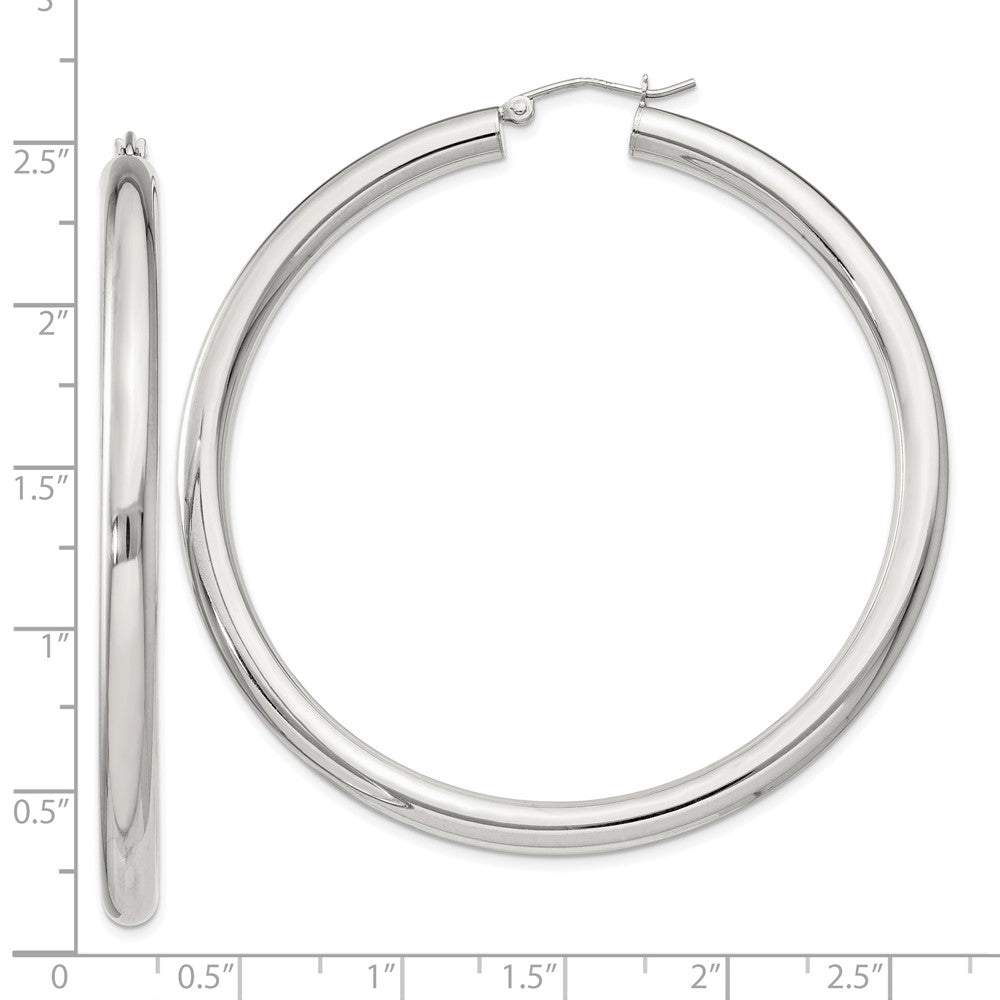 Sterling Silver 4mm Round Hoop Earrings