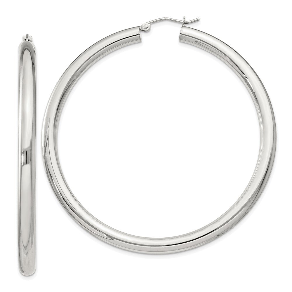 Sterling Silver 4mm Round Hoop Earrings