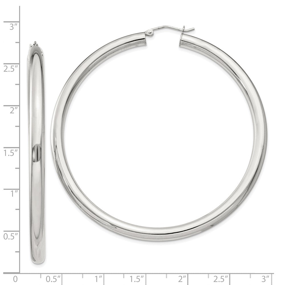 Sterling Silver 4mm Round Hoop Earrings