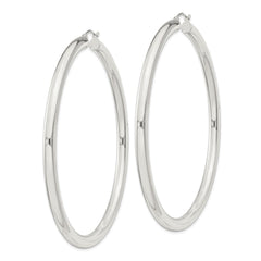 Sterling Silver 4mm Round Hoop Earrings