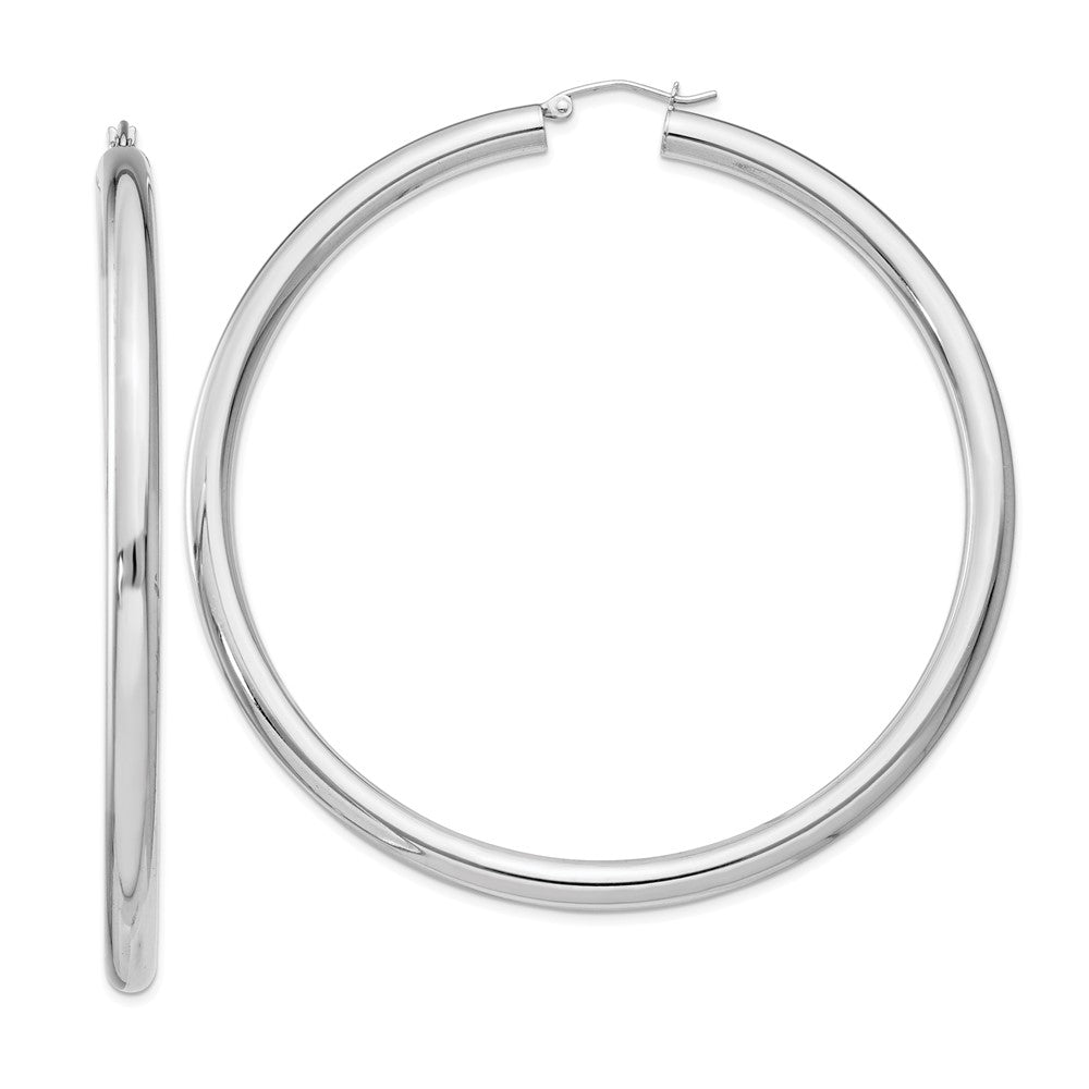 Sterling Silver 4mm Round Hoop Earrings