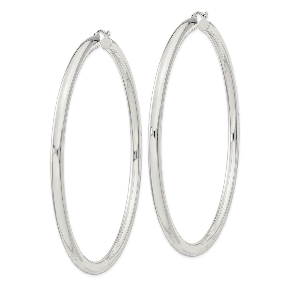 Sterling Silver 4mm Round Hoop Earrings