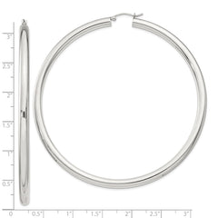 Sterling Silver 4mm Round Hoop Earrings