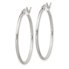 Sterling Silver Fine Twist 1.5x30mm Hoop Earrings