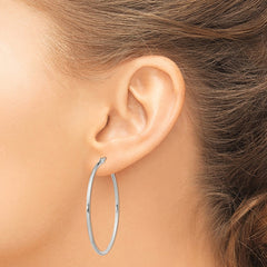 Sterling Silver Fine Twist 1.5x40mm Hoop Earrings
