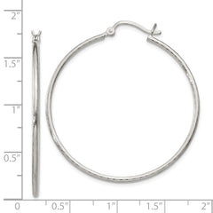 Sterling Silver Fine Twist 1.5x40mm Hoop Earrings