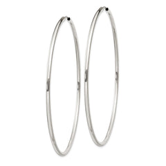 Sterling Silver 2x70mm Endless Hoop Earrings