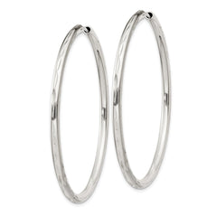 Sterling Silver Diamond-cut 2.5x50mm Endless Hoop Earrings