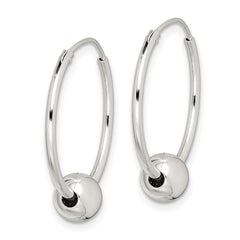 Sterling Silver Bead Endless Hoop Earrings