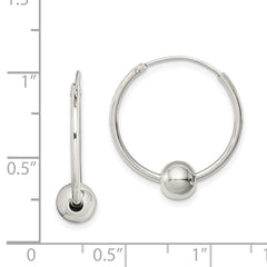 Sterling Silver Bead Endless Hoop Earrings