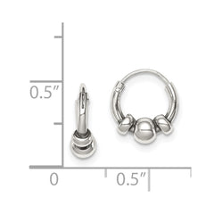 Sterling Silver Tiny Beaded Endless Hoop Earrings