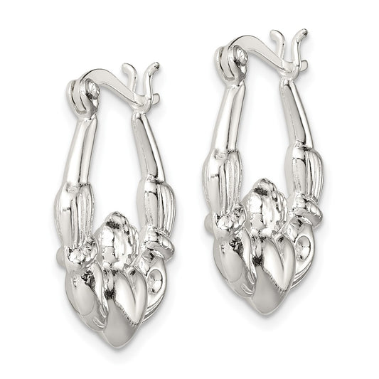 Sterling Silver Claddagh Hoop Earrings