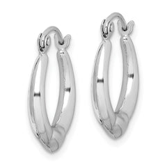 Rhodium-plated Sterling Silver Heart Hoop Earrings