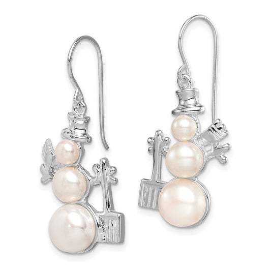 Sterling Silver FWC Pearl Snowman Earrings