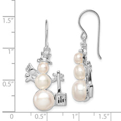 Sterling Silver FWC Pearl Snowman Earrings