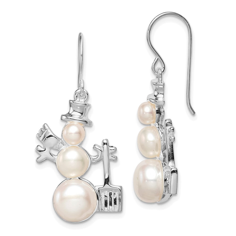 Sterling Silver FWC Pearl Snowman Earrings