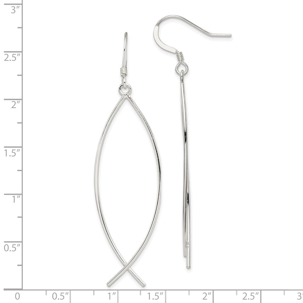 Sterling Silver Ichthus (fish) Earrings