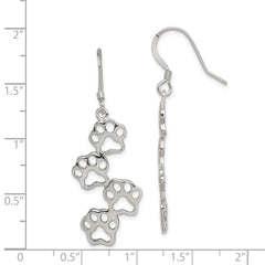 Sterling Silver Dog Paw Prints Earrings