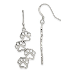 Sterling Silver Dog Paw Prints Earrings