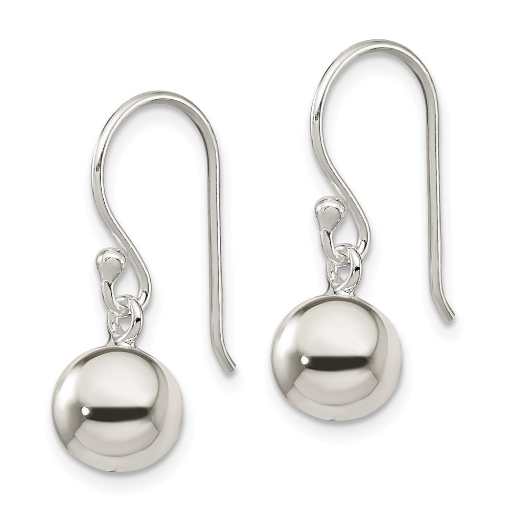 Sterling Silver Dangle Ball Shephard Hook Earrings