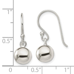 Sterling Silver Dangle Ball Shephard Hook Earrings