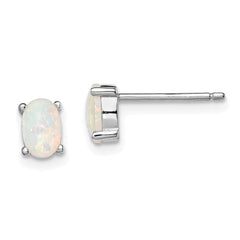 Sterling Silver Created Opal Post Earrings