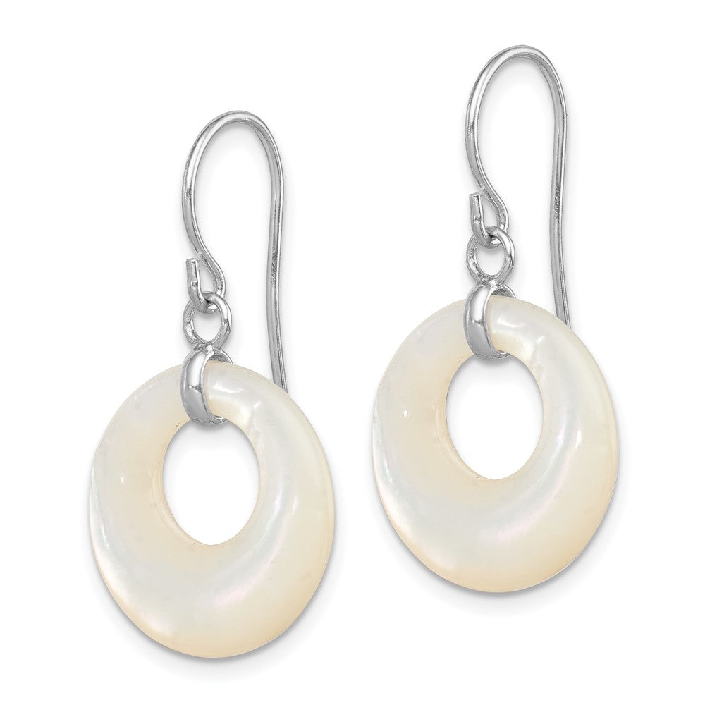 Rhodium-plated Sterling Silver Mother of Pearl Earrings