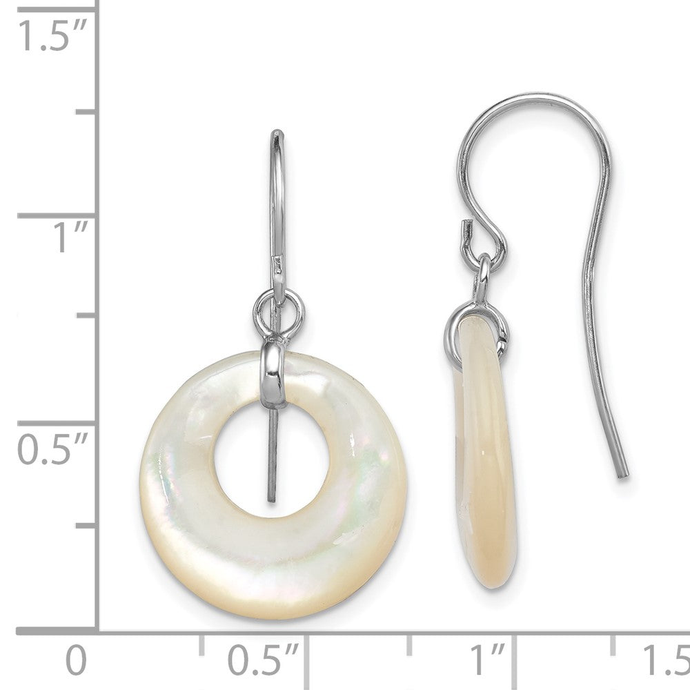 Rhodium-plated Sterling Silver Mother of Pearl Earrings