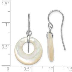 Rhodium-plated Sterling Silver Mother of Pearl Earrings