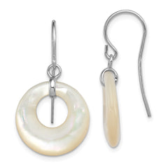 Rhodium-plated Sterling Silver Mother of Pearl Earrings