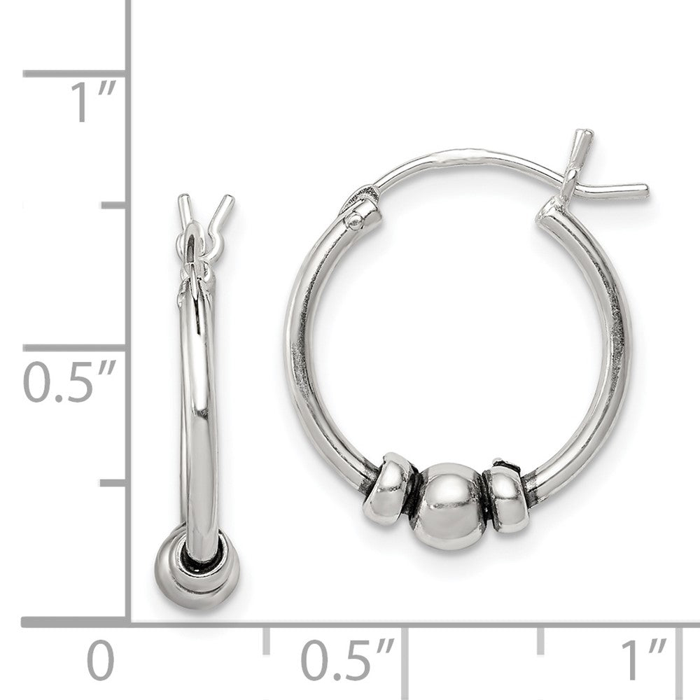 Sterling Silver Antiqued Hoop Earrings