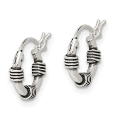 Sterling Silver Antiqued Hoop Earrings