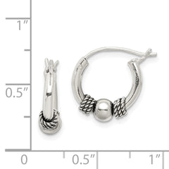 Sterling Silver Antiqued Hoop Earrings