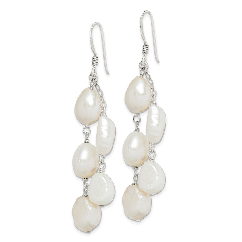 Sterling Silver 2-Strand FWC Pearl Dangle Earrings