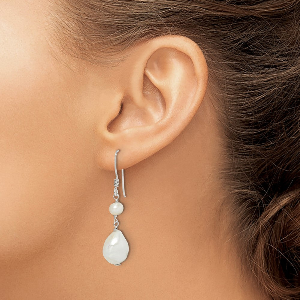 Sterling Silver FWC Pearl Dangle Earrings