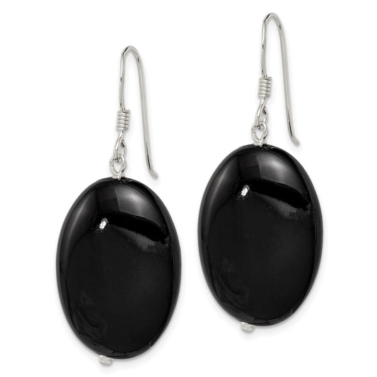 Sterling Silver Black Agate Earrings