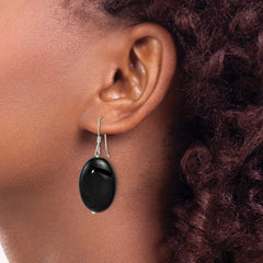 Sterling Silver Black Agate Earrings