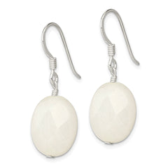 Sterling Silver White Jade Earrings